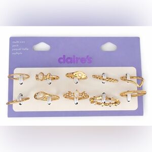 Claire's Elegant Gold and Silver Ring Collection